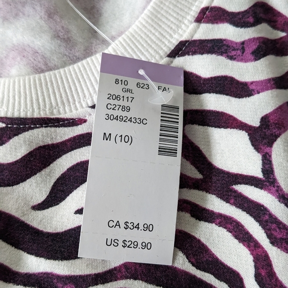 NWT Girls Zebra Sweatshirt - Size L (11/12) - Picture 4 of 9